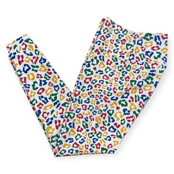 Beach Riot L Ayla High-Rise Legging Primary Leopard Workout Gym Crop Yoga Ribbed - Picture 5 of 16